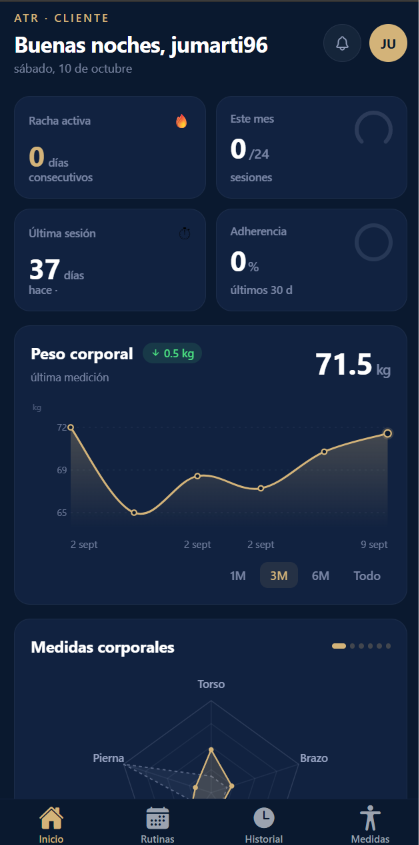 Captura de la app de Above the rest en móvil, pantalla 1