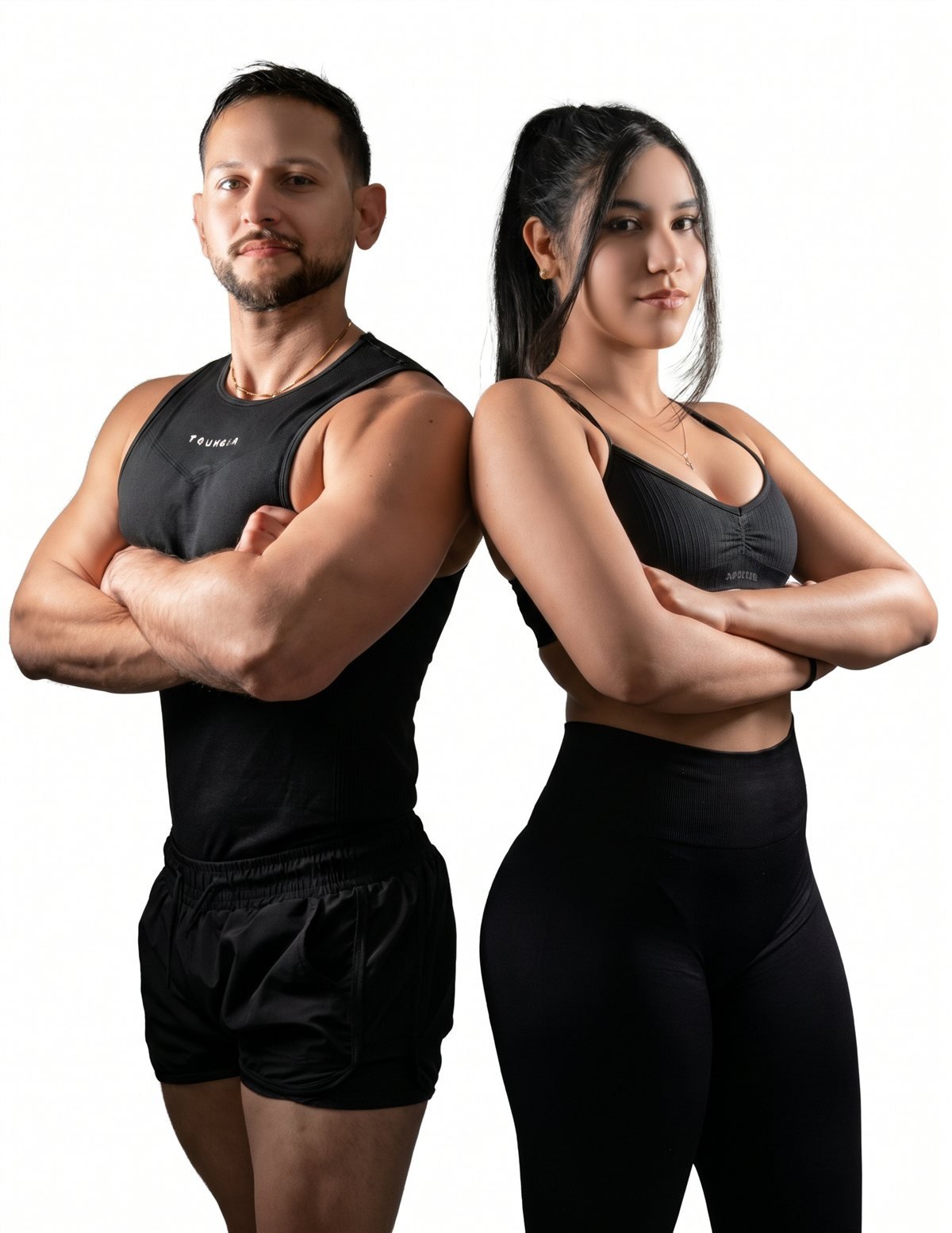 Chris y Ena, entrenadores de Above the Rest, de espaldas con los brazos cruzados
